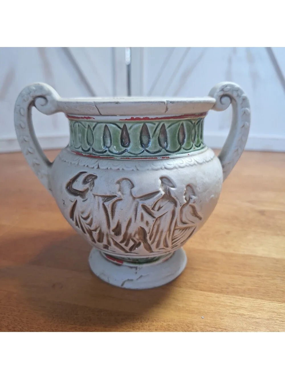 Vintage Lefton Mid Century Ceramic Urn Vase Greco-Roman 5